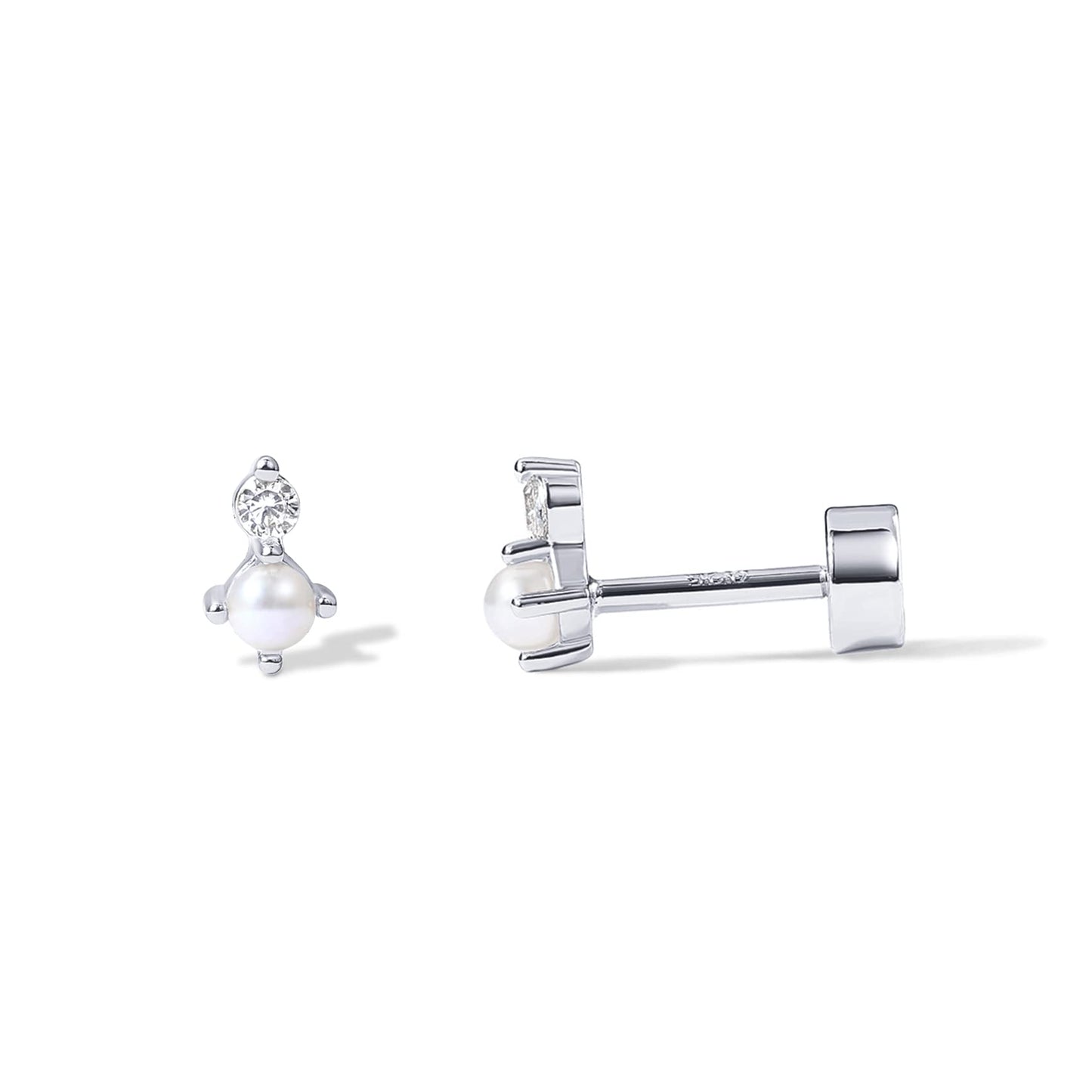 PAVOI 14K Gold Plated Sterling Silver Posts Dainty Mini Multi-Shape Flat Back Stud Earring Pack for Women | Helix Cartilage Piercing Jewelry