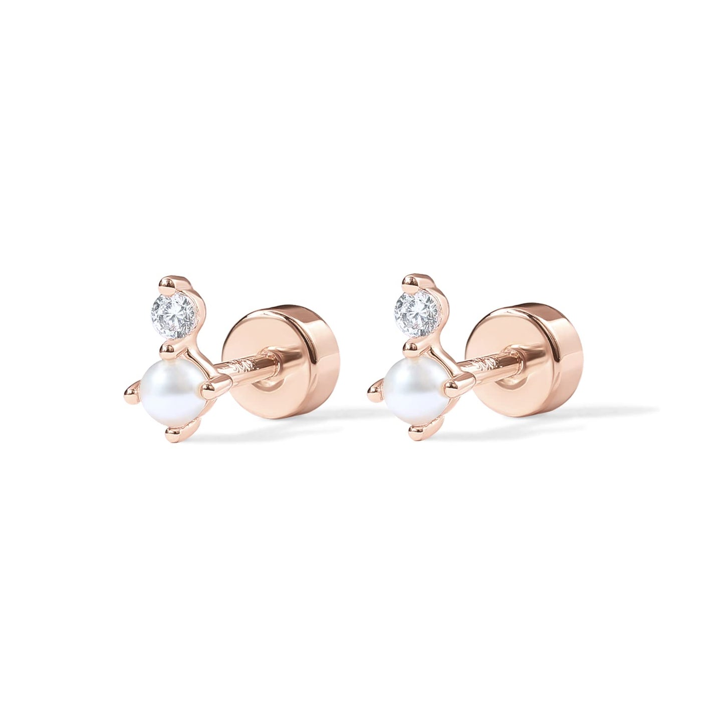 PAVOI 14K Gold Plated Sterling Silver Posts Dainty Mini Multi-Shape Flat Back Stud Earring Pack for Women | Helix Cartilage Piercing Jewelry