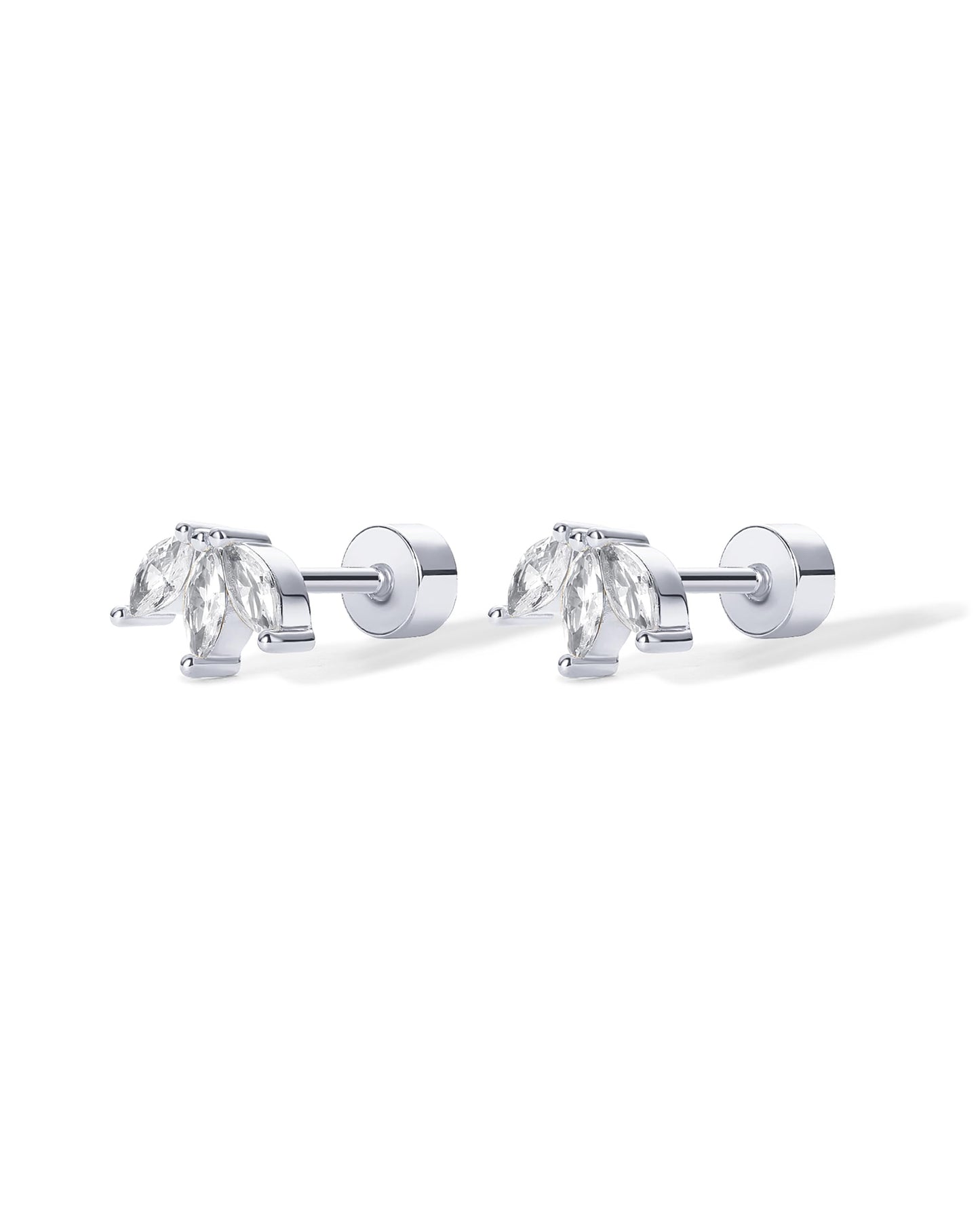 PAVOI 14K Gold Plated Sterling Silver Posts Dainty Mini Multi-Shape Flat Back Stud Earring Pack for Women | Helix Cartilage Piercing Jewelry