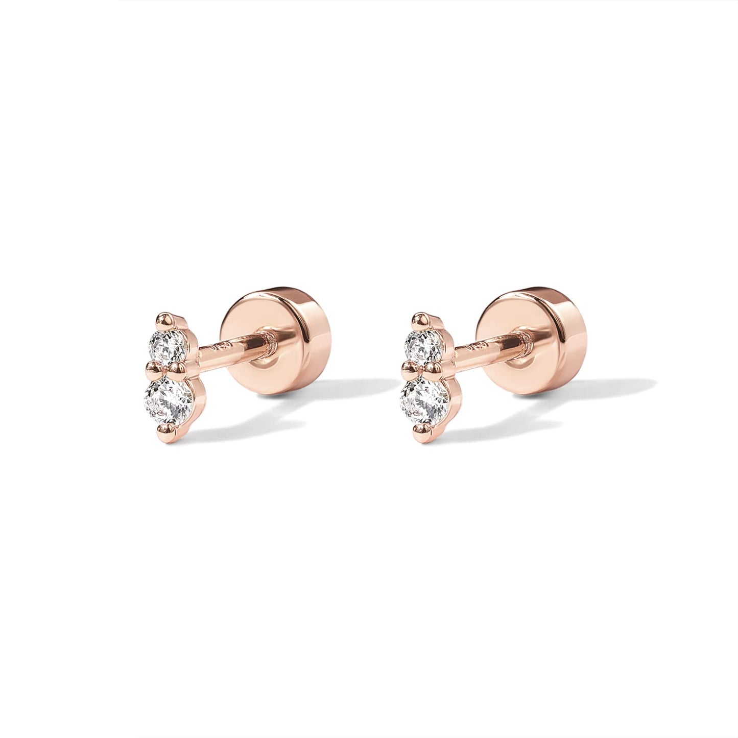 PAVOI 14K Gold Plated Sterling Silver Posts Dainty Mini Multi-Shape Flat Back Stud Earring Pack for Women | Helix Cartilage Piercing Jewelry