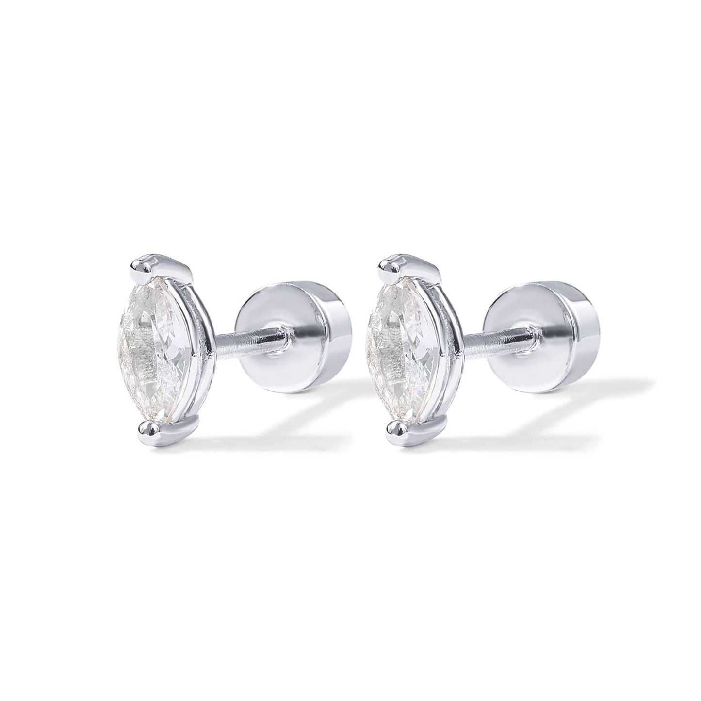PAVOI 14K Gold Plated Sterling Silver Posts Dainty Mini Multi-Shape Flat Back Stud Earring Pack for Women | Helix Cartilage Piercing Jewelry