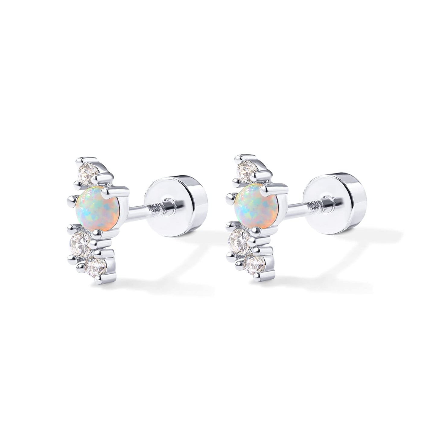 PAVOI 14K Gold Plated Sterling Silver Posts Dainty Mini Multi-Shape Flat Back Stud Earring Pack for Women | Helix Cartilage Piercing Jewelry