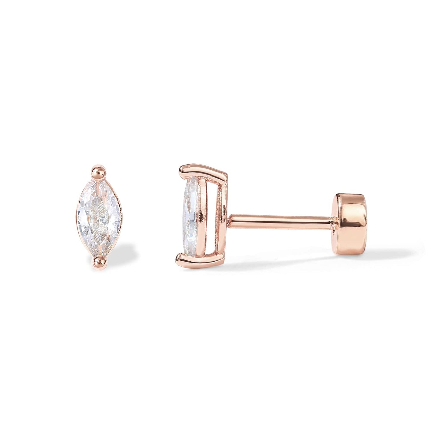 PAVOI 14K Gold Plated Sterling Silver Posts Dainty Mini Multi-Shape Flat Back Stud Earring Pack for Women | Helix Cartilage Piercing Jewelry