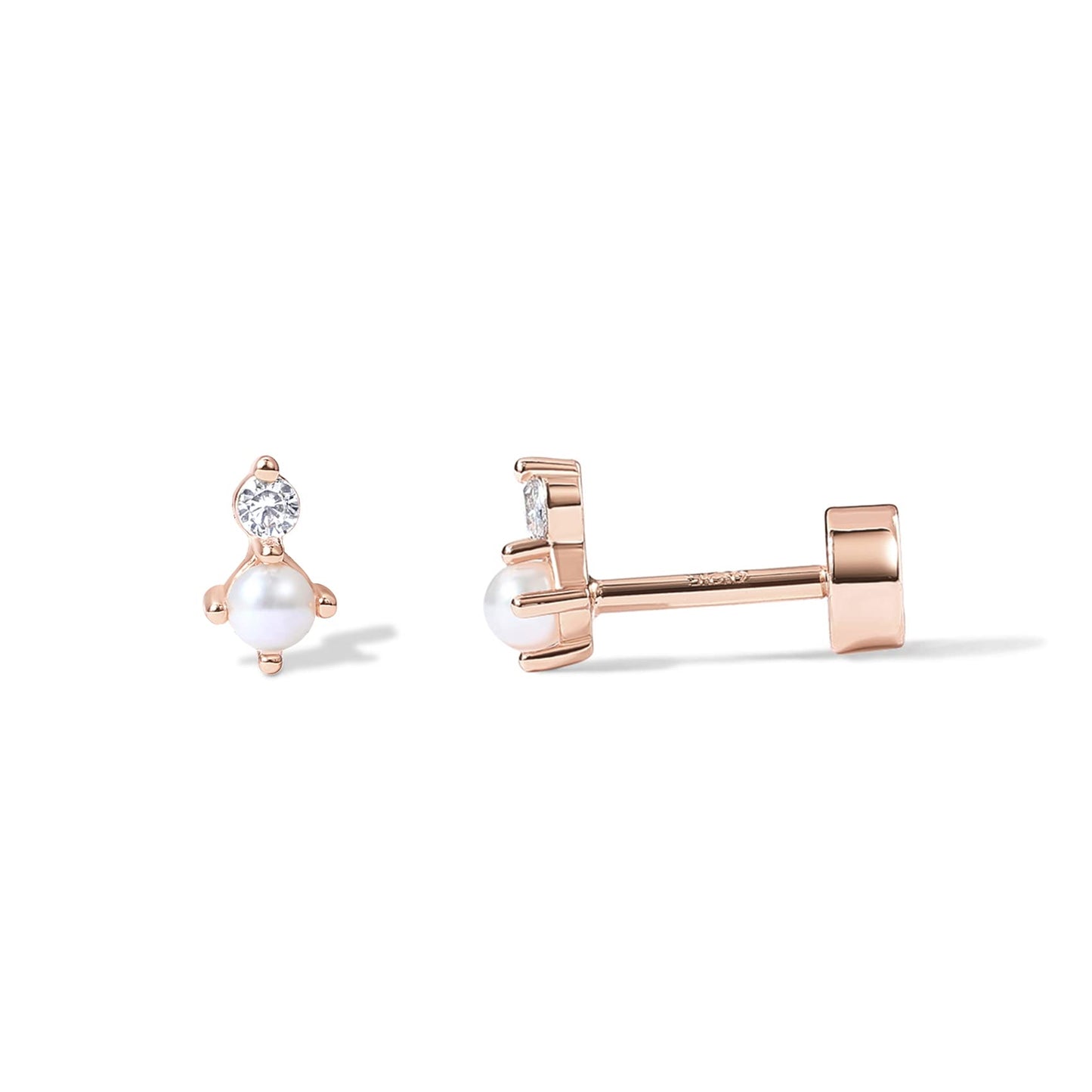 PAVOI 14K Gold Plated Sterling Silver Posts Dainty Mini Multi-Shape Flat Back Stud Earring Pack for Women | Helix Cartilage Piercing Jewelry