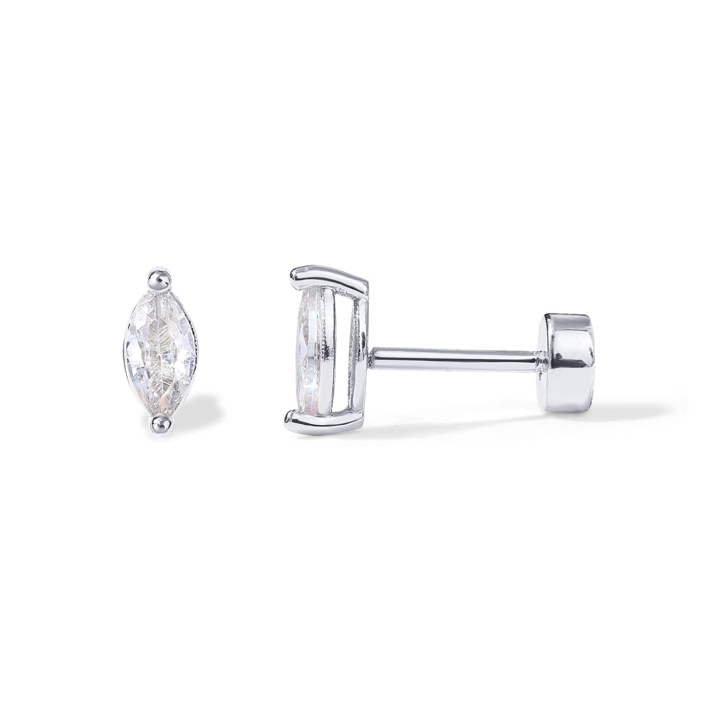 PAVOI 14K Gold Plated Sterling Silver Posts Dainty Mini Multi-Shape Flat Back Stud Earring Pack for Women | Helix Cartilage Piercing Jewelry