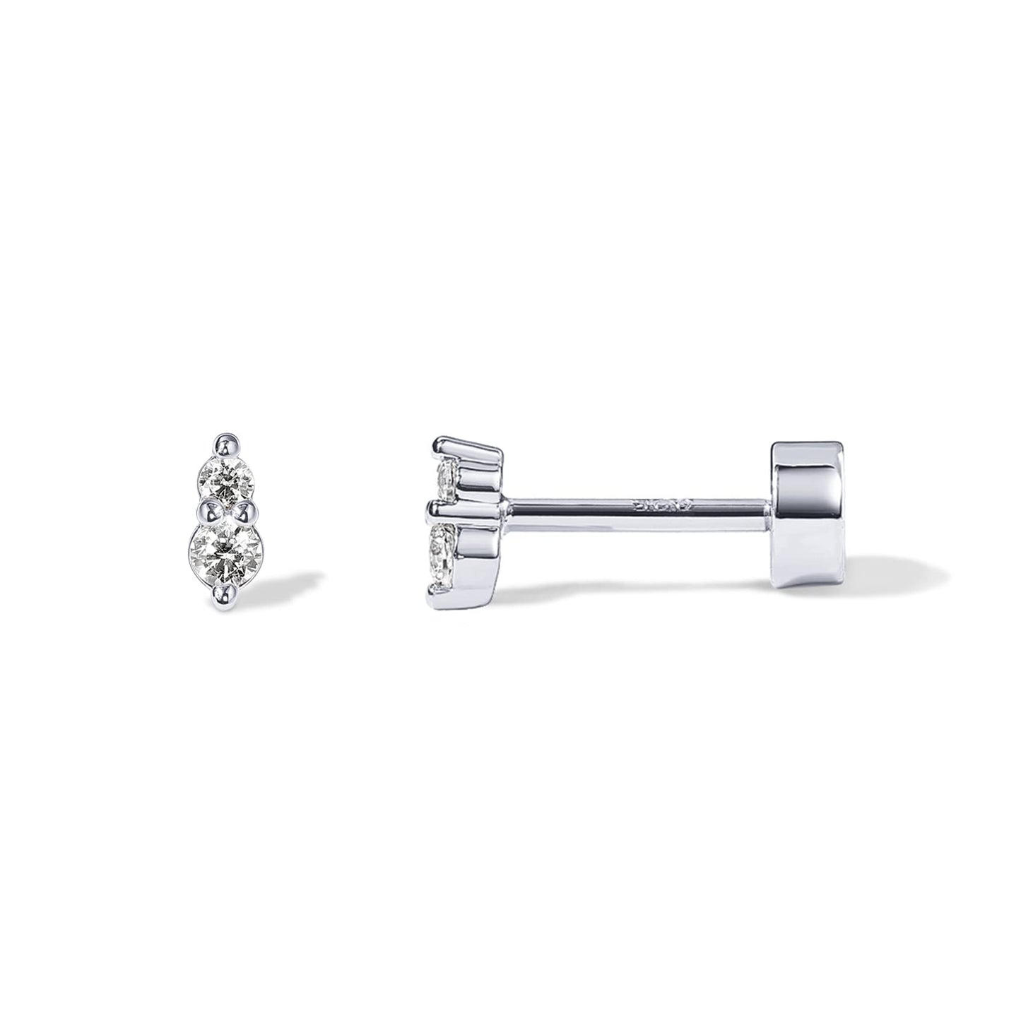 PAVOI 14K Gold Plated Sterling Silver Posts Dainty Mini Multi-Shape Flat Back Stud Earring Pack for Women | Helix Cartilage Piercing Jewelry