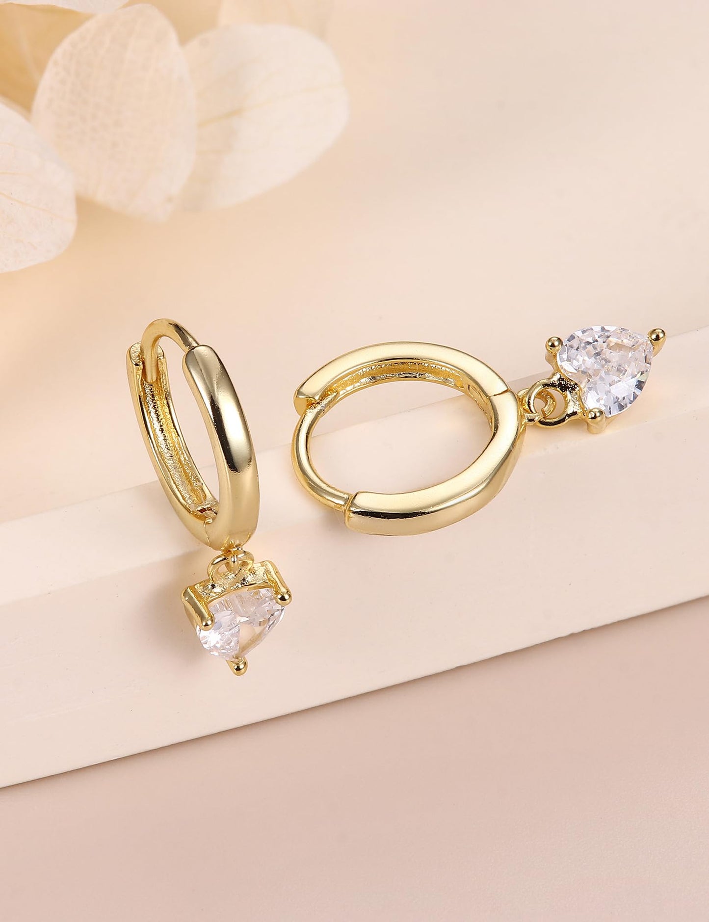 Gold Hoop Earrings for Women Hypoallergenic - 14K Gold Plated Dainty Stud Earrings Dangle Small Huggie Cartilage Earring Stacks Gold Jewelry