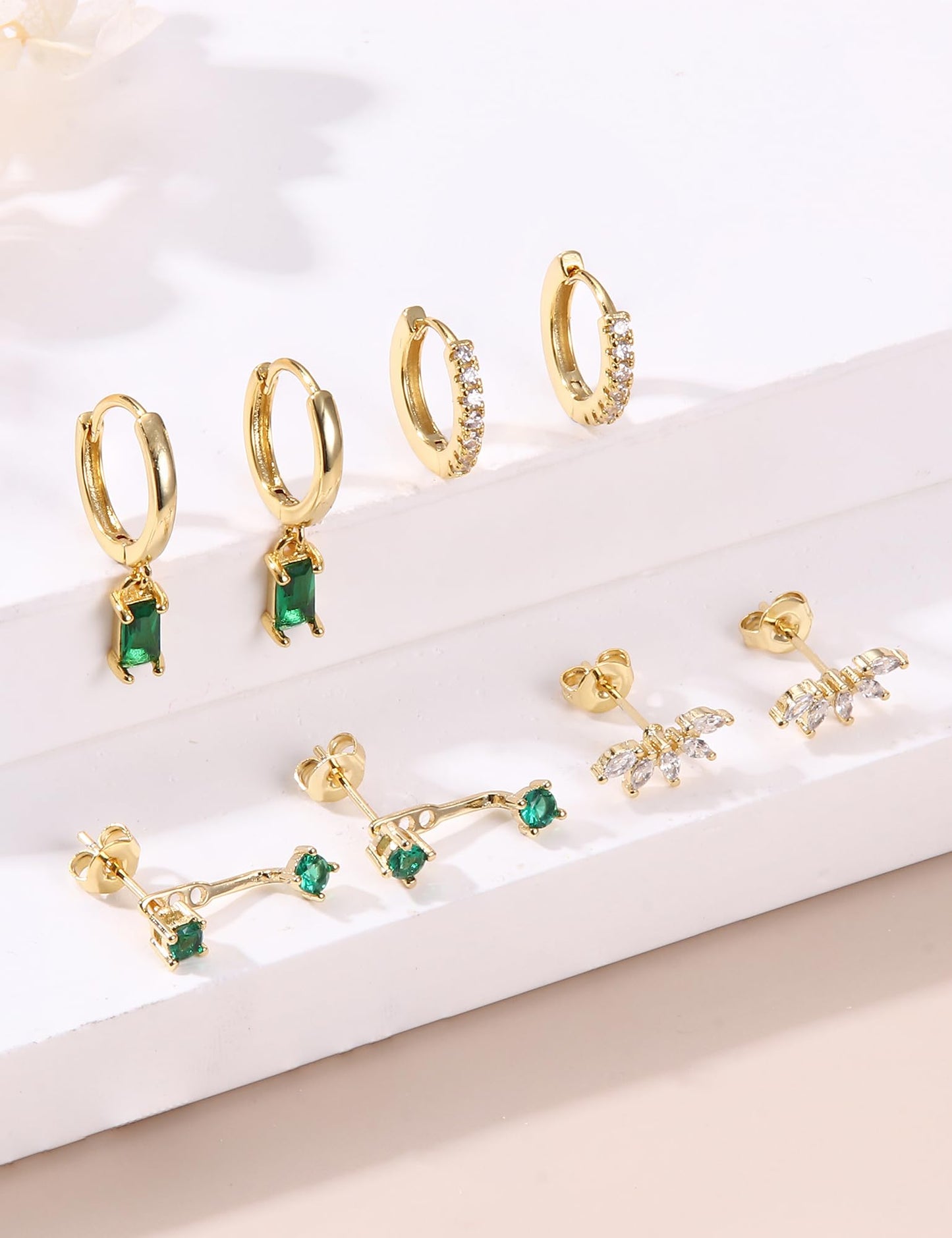Gold Hoop Earrings for Women Hypoallergenic - 14K Gold Plated Dainty Stud Earrings Dangle Small Huggie Cartilage Earring Stacks Gold Jewelry