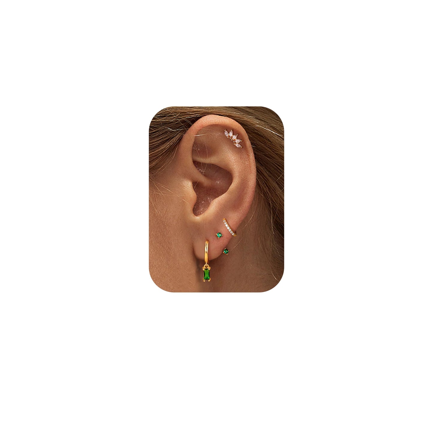 Gold Hoop Earrings for Women Hypoallergenic - 14K Gold Plated Dainty Stud Earrings Dangle Small Huggie Cartilage Earring Stacks Gold Jewelry
