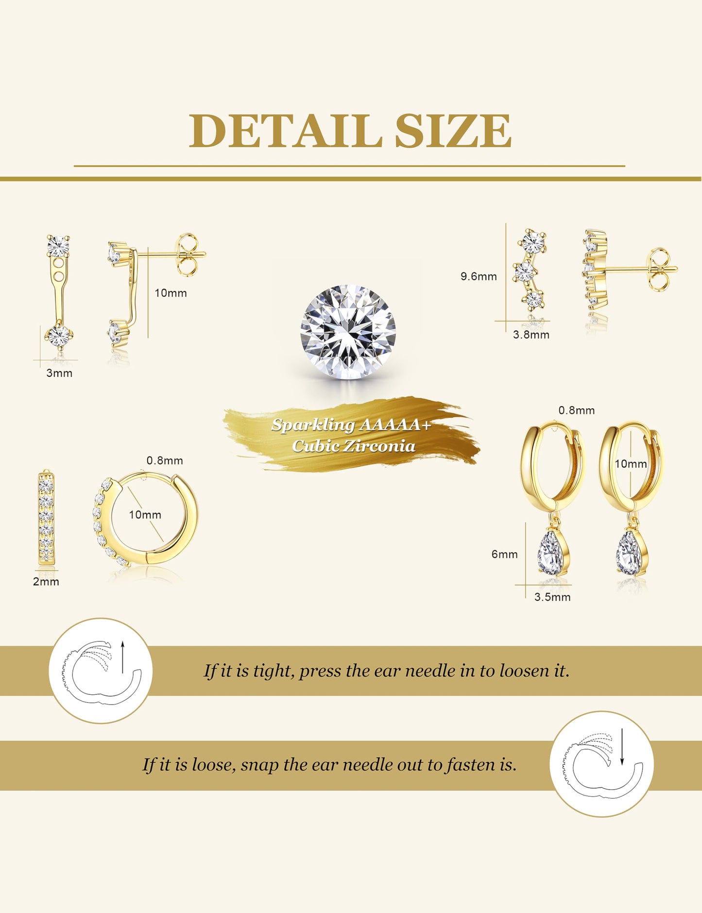 Gold Hoop Earrings for Women Hypoallergenic - 14K Gold Plated Dainty Stud Earrings Dangle Small Huggie Cartilage Earring Stacks Gold Jewelry