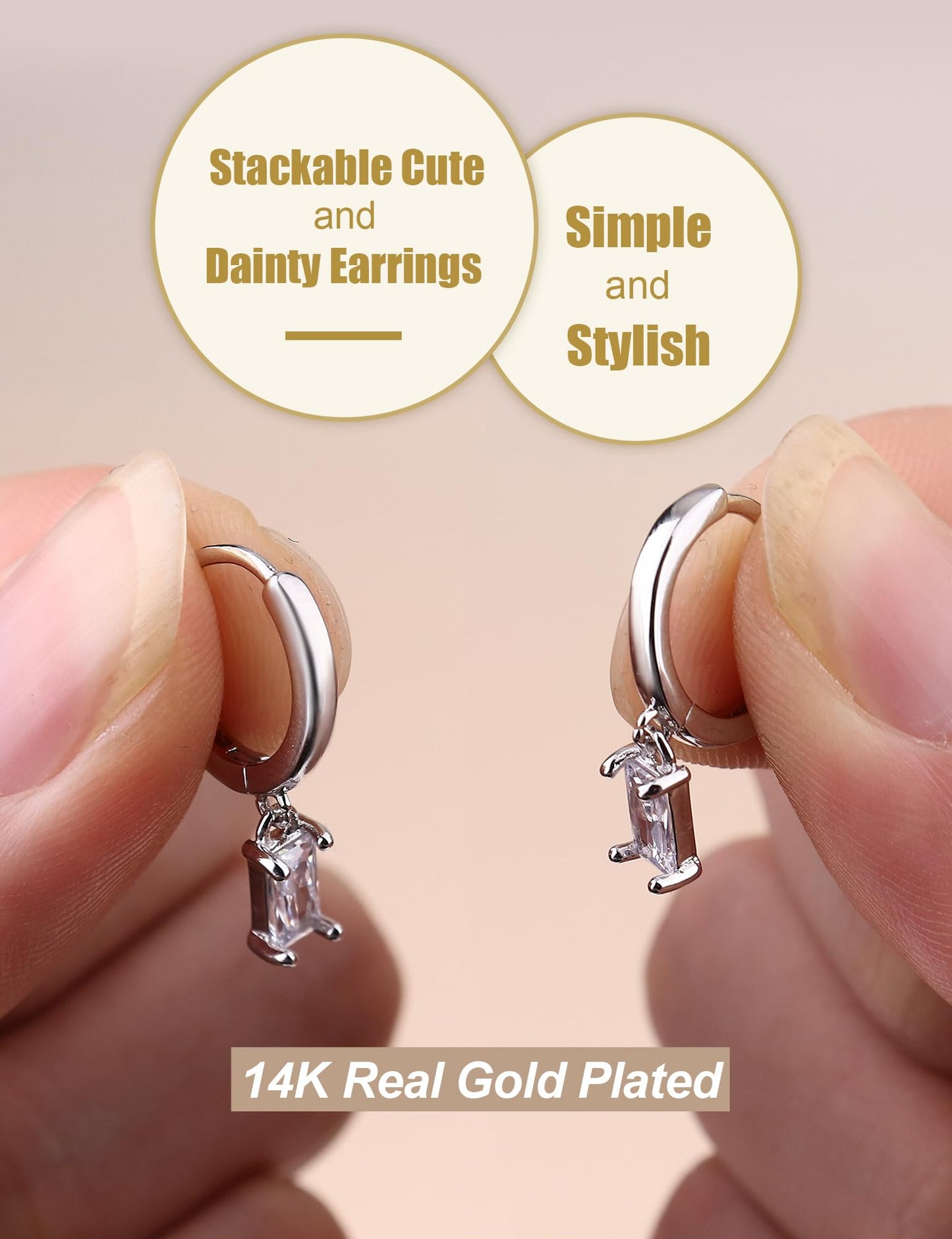 Gold Hoop Earrings for Women Hypoallergenic - 14K Gold Plated Dainty Stud Earrings Dangle Small Huggie Cartilage Earring Stacks Gold Jewelry