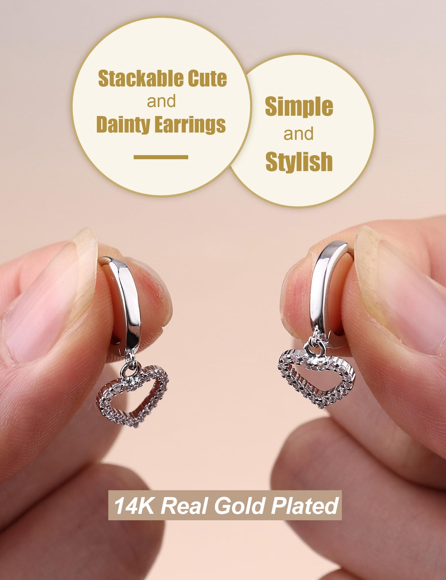 Gold Hoop Earrings for Women Hypoallergenic - 14K Gold Plated Dainty Stud Earrings Dangle Small Huggie Cartilage Earring Stacks Gold Jewelry