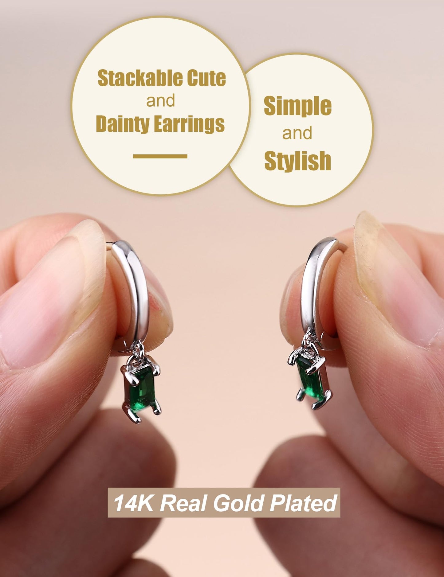Gold Hoop Earrings for Women Hypoallergenic - 14K Gold Plated Dainty Stud Earrings Dangle Small Huggie Cartilage Earring Stacks Gold Jewelry