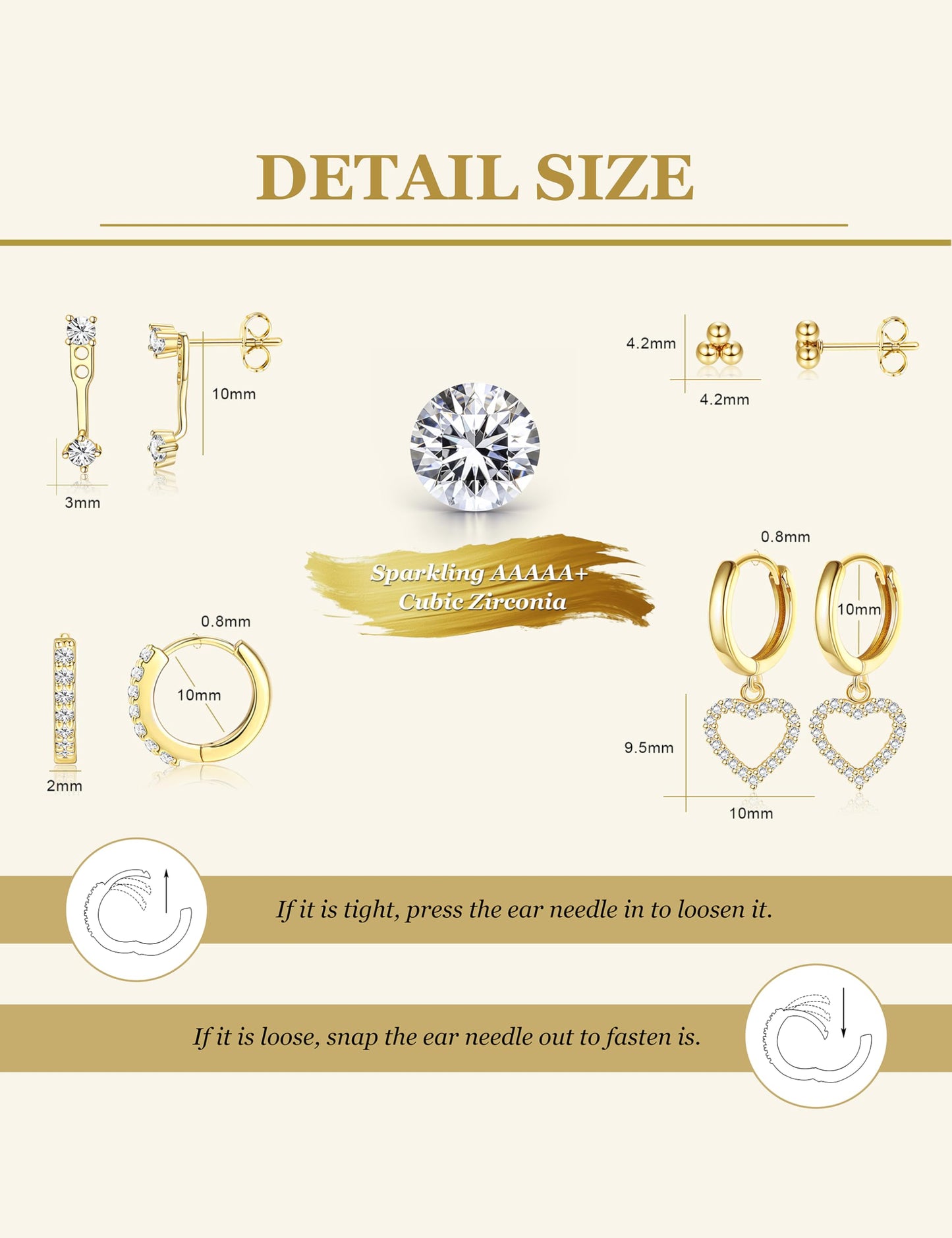 Gold Hoop Earrings for Women Hypoallergenic - 14K Gold Plated Dainty Stud Earrings Dangle Small Huggie Cartilage Earring Stacks Gold Jewelry
