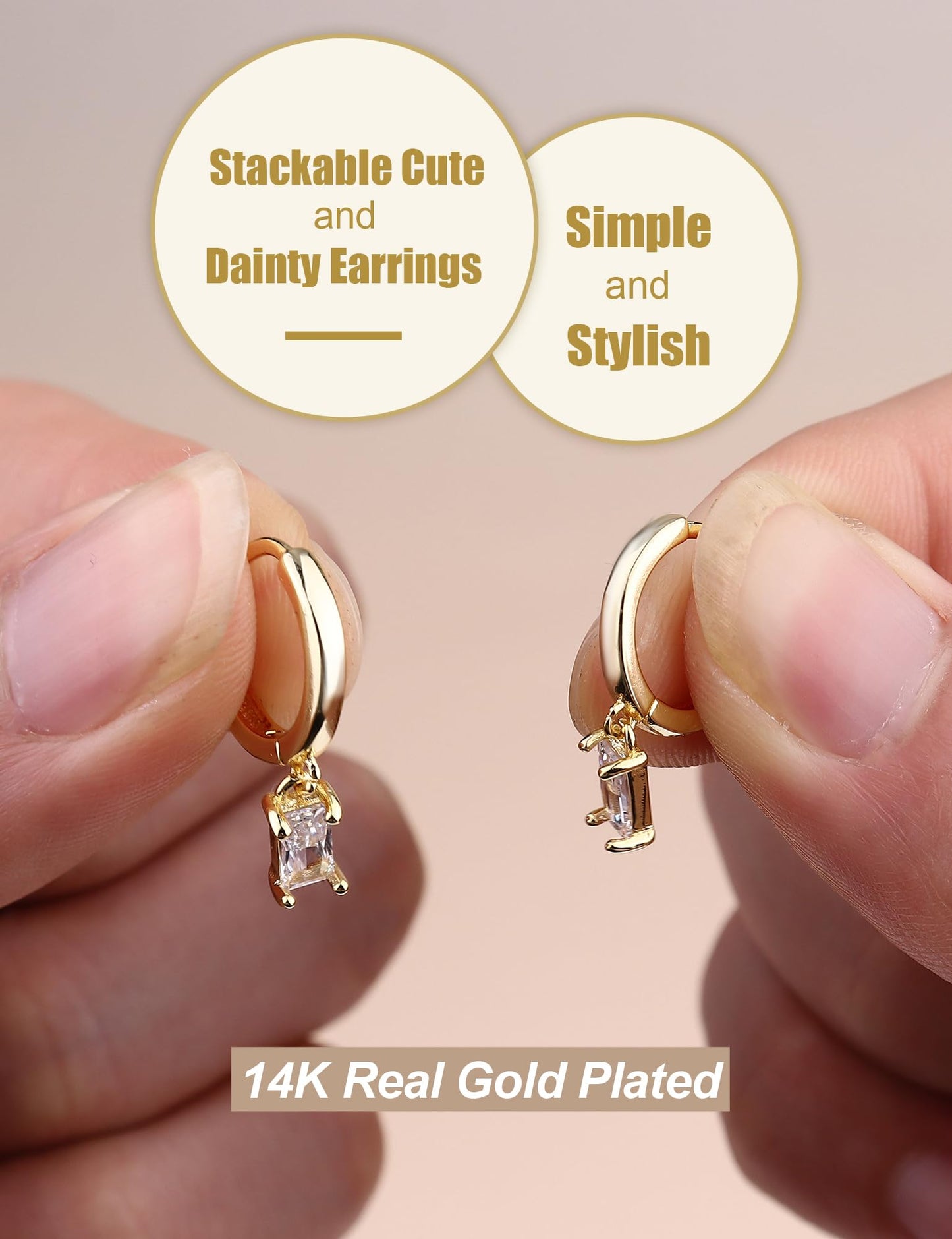 Gold Hoop Earrings for Women Hypoallergenic - 14K Gold Plated Dainty Stud Earrings Dangle Small Huggie Cartilage Earring Stacks Gold Jewelry