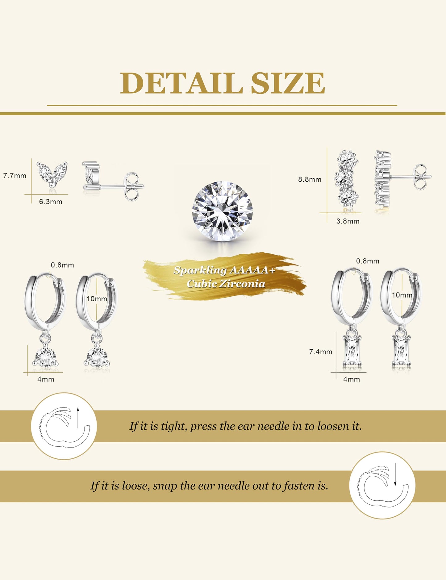 Gold Hoop Earrings for Women Hypoallergenic - 14K Gold Plated Dainty Stud Earrings Dangle Small Huggie Cartilage Earring Stacks Gold Jewelry