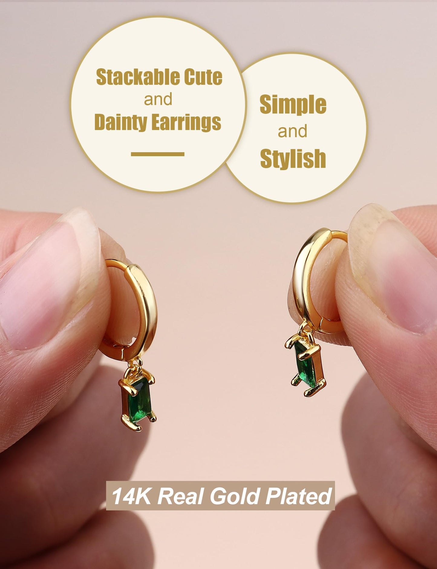 Gold Hoop Earrings for Women Hypoallergenic - 14K Gold Plated Dainty Stud Earrings Dangle Small Huggie Cartilage Earring Stacks Gold Jewelry