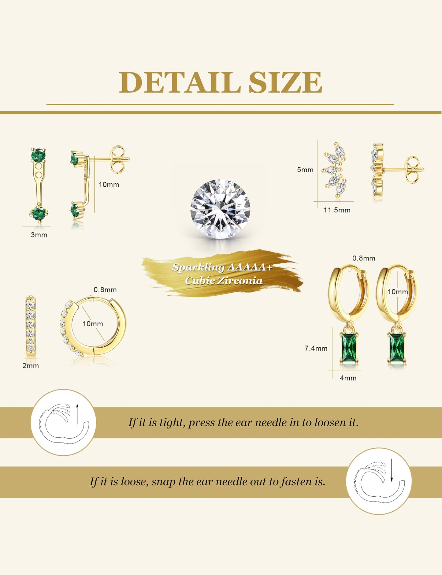 Gold Hoop Earrings for Women Hypoallergenic - 14K Gold Plated Dainty Stud Earrings Dangle Small Huggie Cartilage Earring Stacks Gold Jewelry