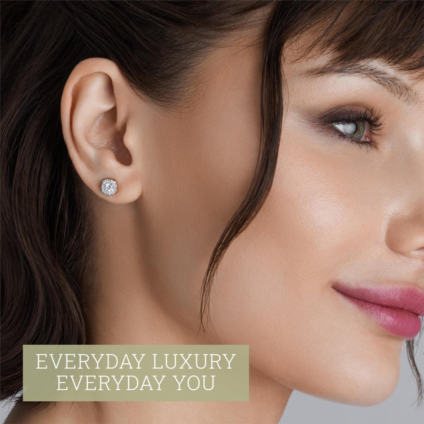 Gilded Lab-Grown Diamond Sterling Silver and 14KT Yellow Gold Plated Silver Stud Earrings for Women | Cushion Halo Shaped Studs | Hypoallergenic Fine Jewelry | Prong Setting, Push Back Nut | SI1 Clarity, F Color 1/4, 1/2, ,1 Carat Total Weight