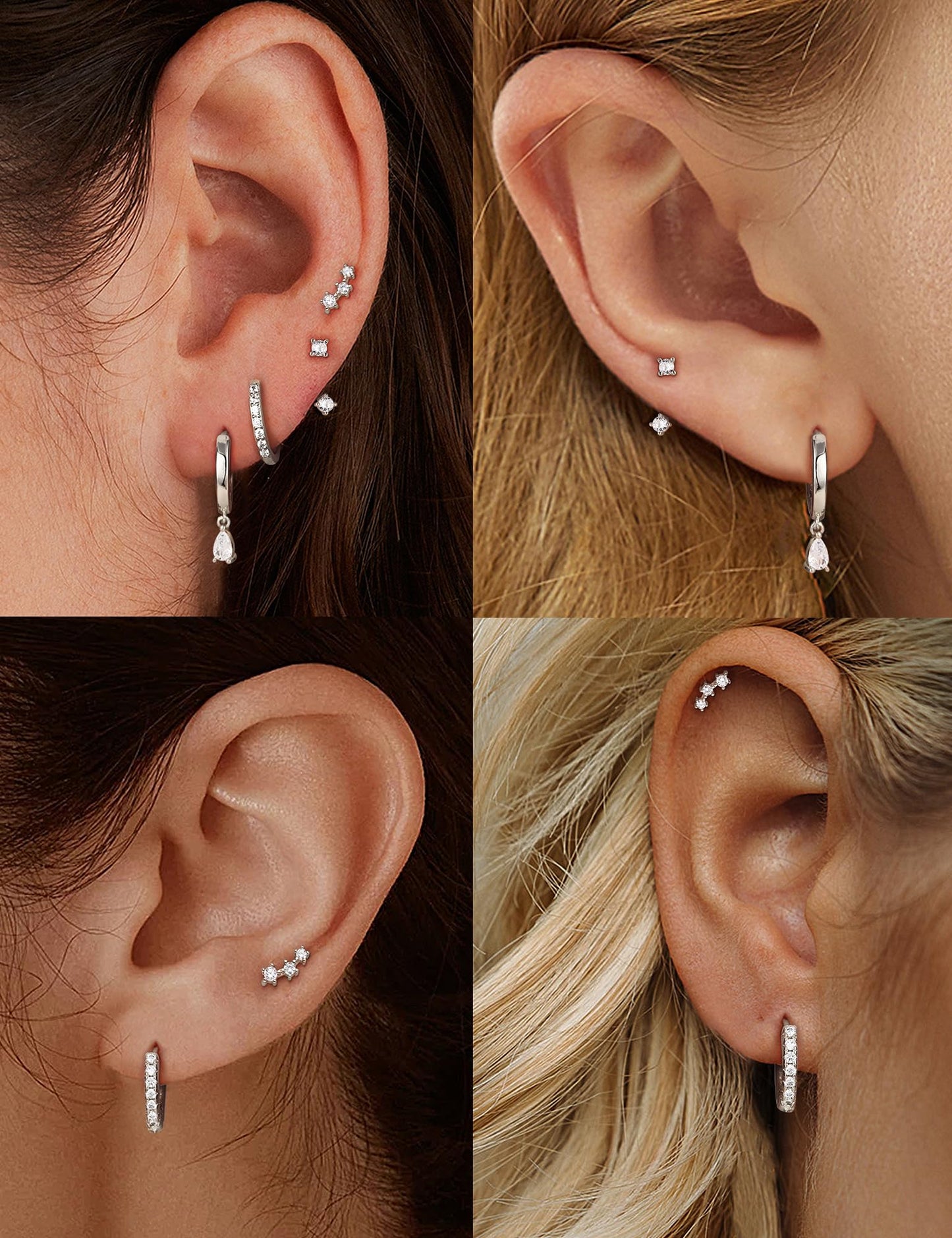Gold Hoop Earrings for Women Hypoallergenic - 14K Gold Plated Dainty Stud Earrings Dangle Small Huggie Cartilage Earring Stacks Gold Jewelry