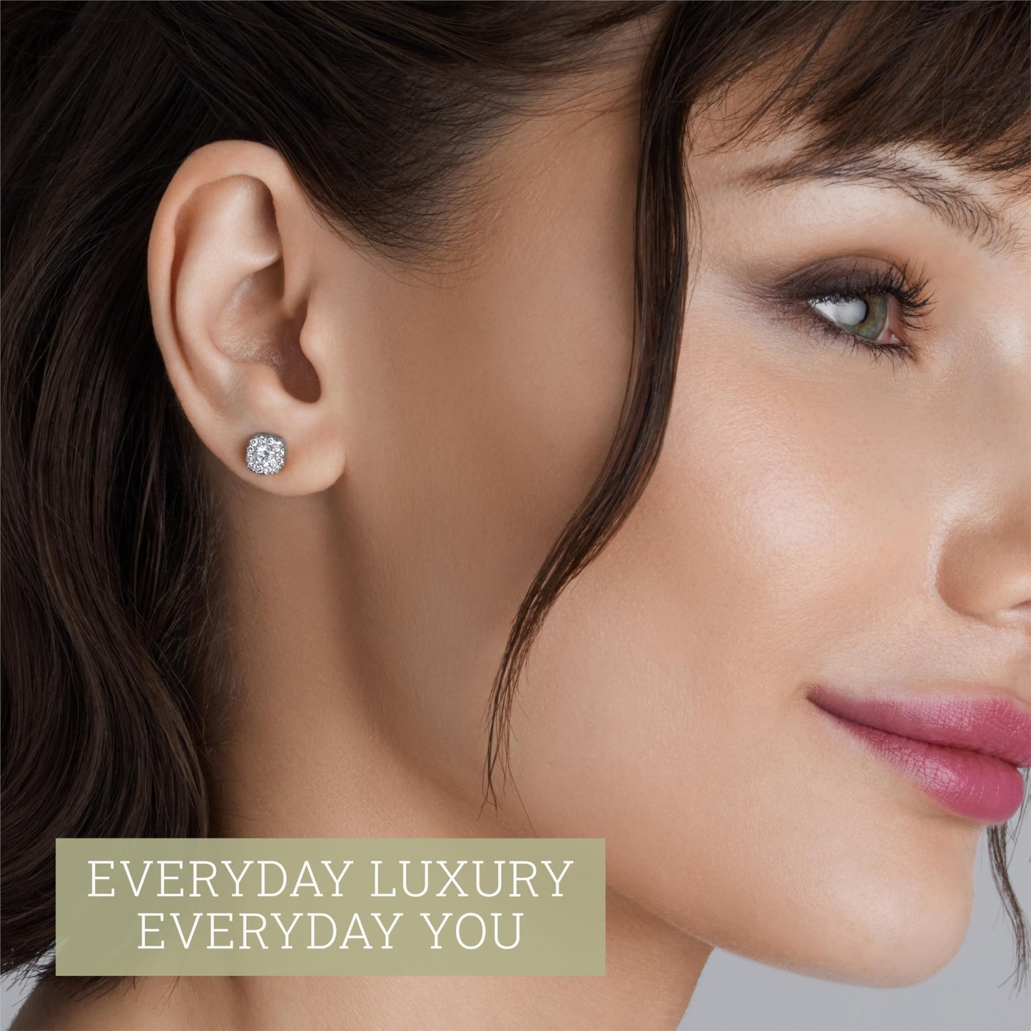 Gilded Lab-Grown Diamond Sterling Silver and 14KT Yellow Gold Plated Silver Stud Earrings for Women | Cushion Halo Shaped Studs | Hypoallergenic Fine Jewelry | Prong Setting, Push Back Nut | SI1 Clarity, F Color 1/4, 1/2, ,1 Carat Total Weight