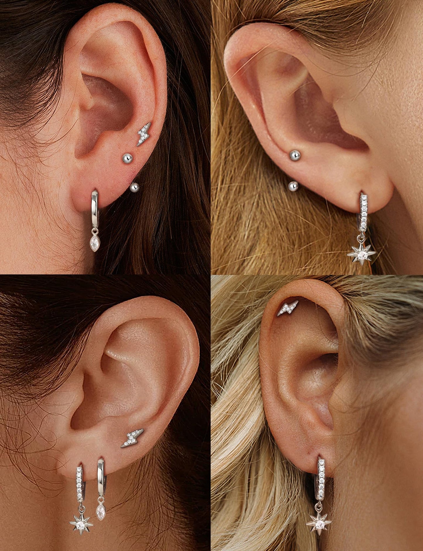Gold Hoop Earrings for Women Hypoallergenic - 14K Gold Plated Dainty Stud Earrings Dangle Small Huggie Cartilage Earring Stacks Gold Jewelry