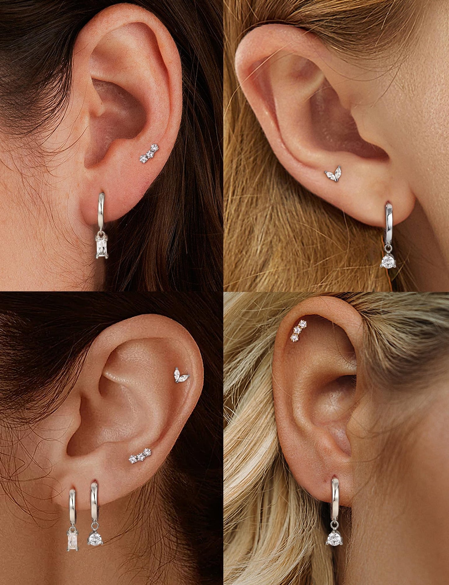 Gold Hoop Earrings for Women Hypoallergenic - 14K Gold Plated Dainty Stud Earrings Dangle Small Huggie Cartilage Earring Stacks Gold Jewelry