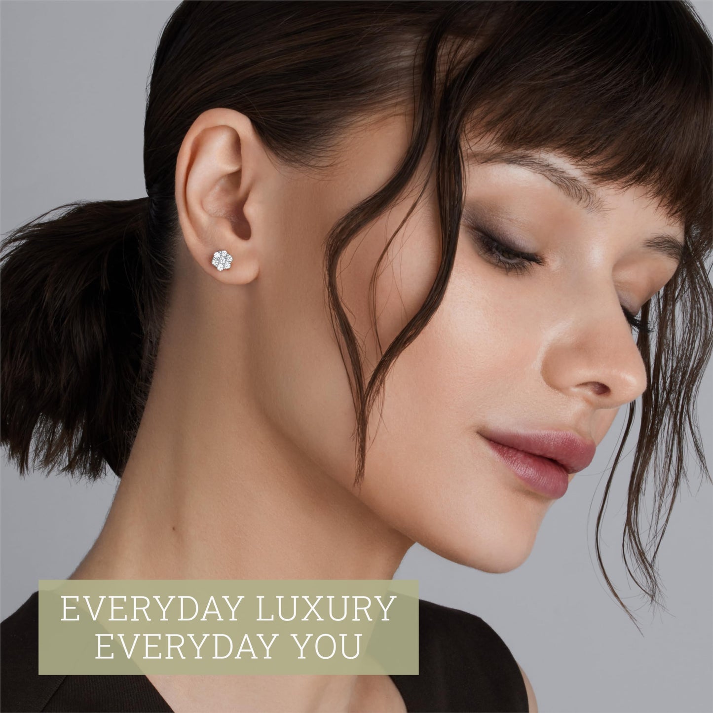 Gilded Lab-Grown Diamond 7 Stone Flower Earrings for Women in 925 Sterling Silver and 14KT Yellow Gold Plated Silver | Hypoallergenic Fine Jewelry | Hinged Closure | SI1 Clarity, F Color |1/4,1/2, 1,2 Carat Total Weight