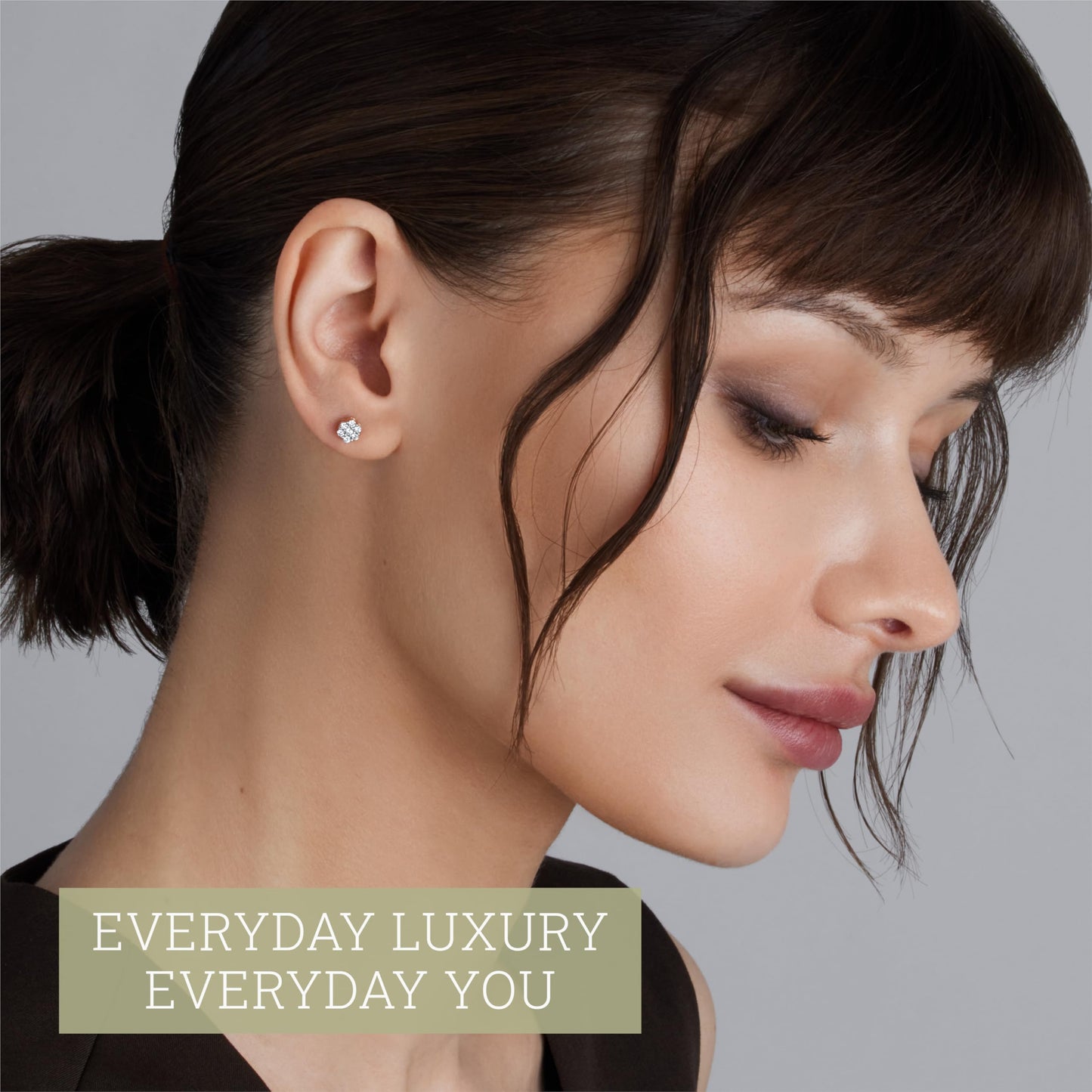 Gilded Lab-Grown Diamond 7 Stone Flower Earrings for Women in 925 Sterling Silver and 14KT Yellow Gold Plated Silver | Hypoallergenic Fine Jewelry | Hinged Closure | SI1 Clarity, F Color |1/4,1/2, 1,2 Carat Total Weight