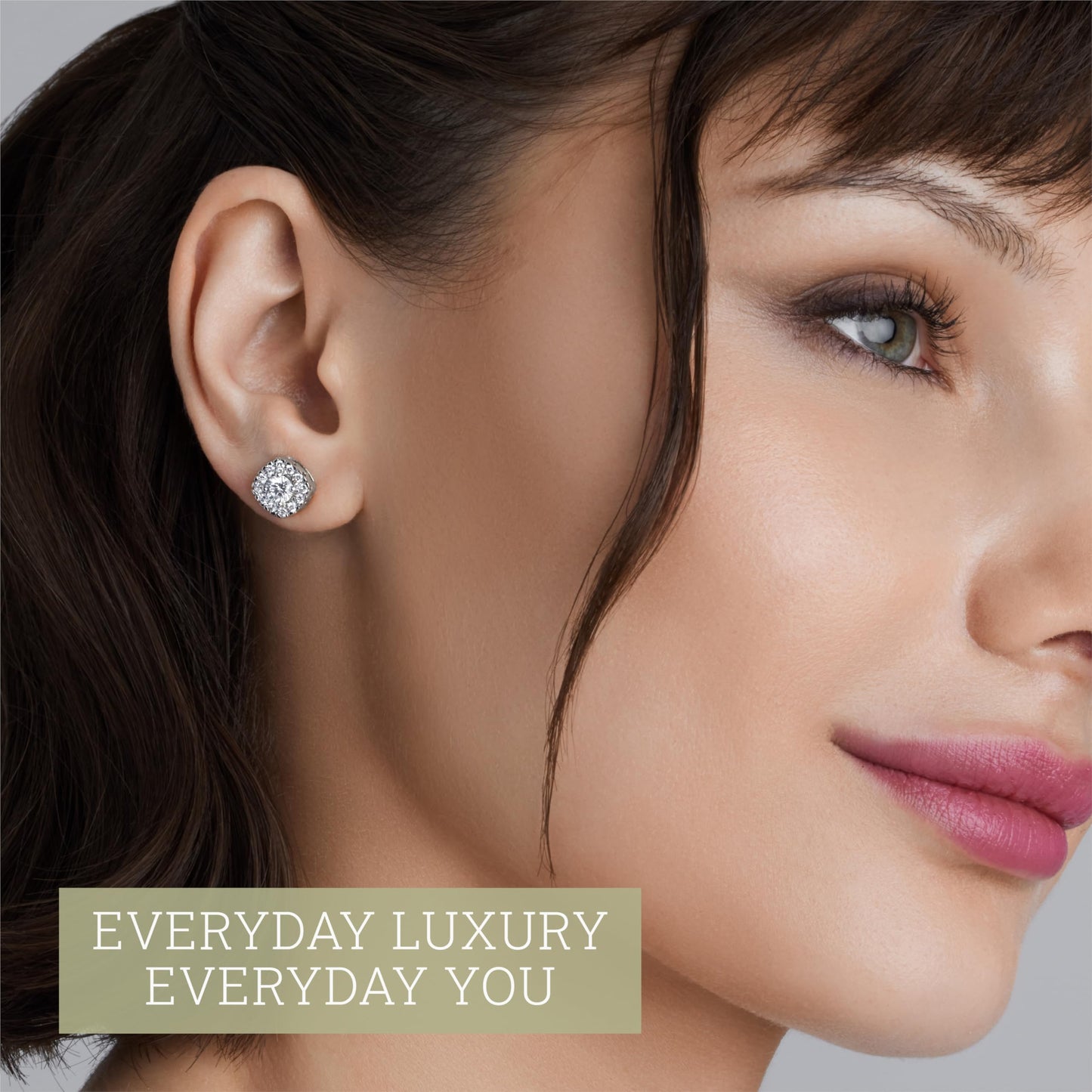 Gilded Lab-Grown Diamond Sterling Silver and 14KT Yellow Gold Plated Silver Stud Earrings for Women | Cushion Halo Shaped Studs | Hypoallergenic Fine Jewelry | Prong Setting, Push Back Nut | SI1 Clarity, F Color 1/4, 1/2, ,1 Carat Total Weight
