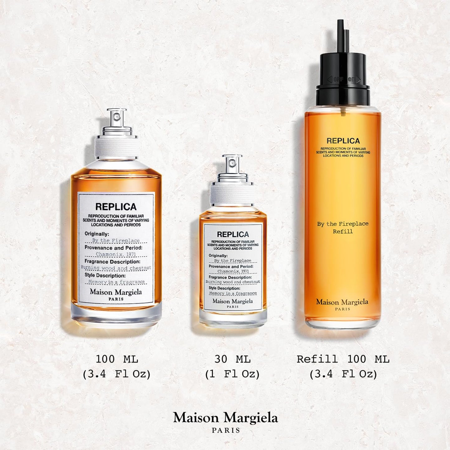 Maison Margiela - Replica - By the Fireplace Eau de Toilette - Warm & Spicy Fragrance - With Chestnut, Wood & Vanilla - 3.4 Fl Oz