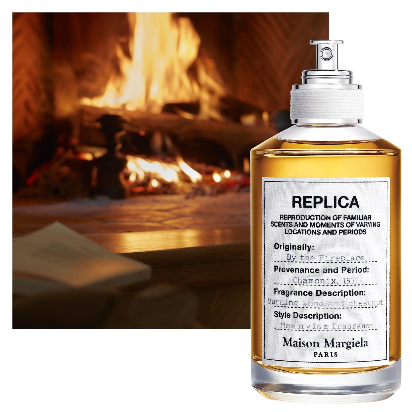 Maison Margiela - Replica - By the Fireplace Eau de Toilette - Warm & Spicy Fragrance - With Chestnut, Wood & Vanilla - 3.4 Fl Oz
