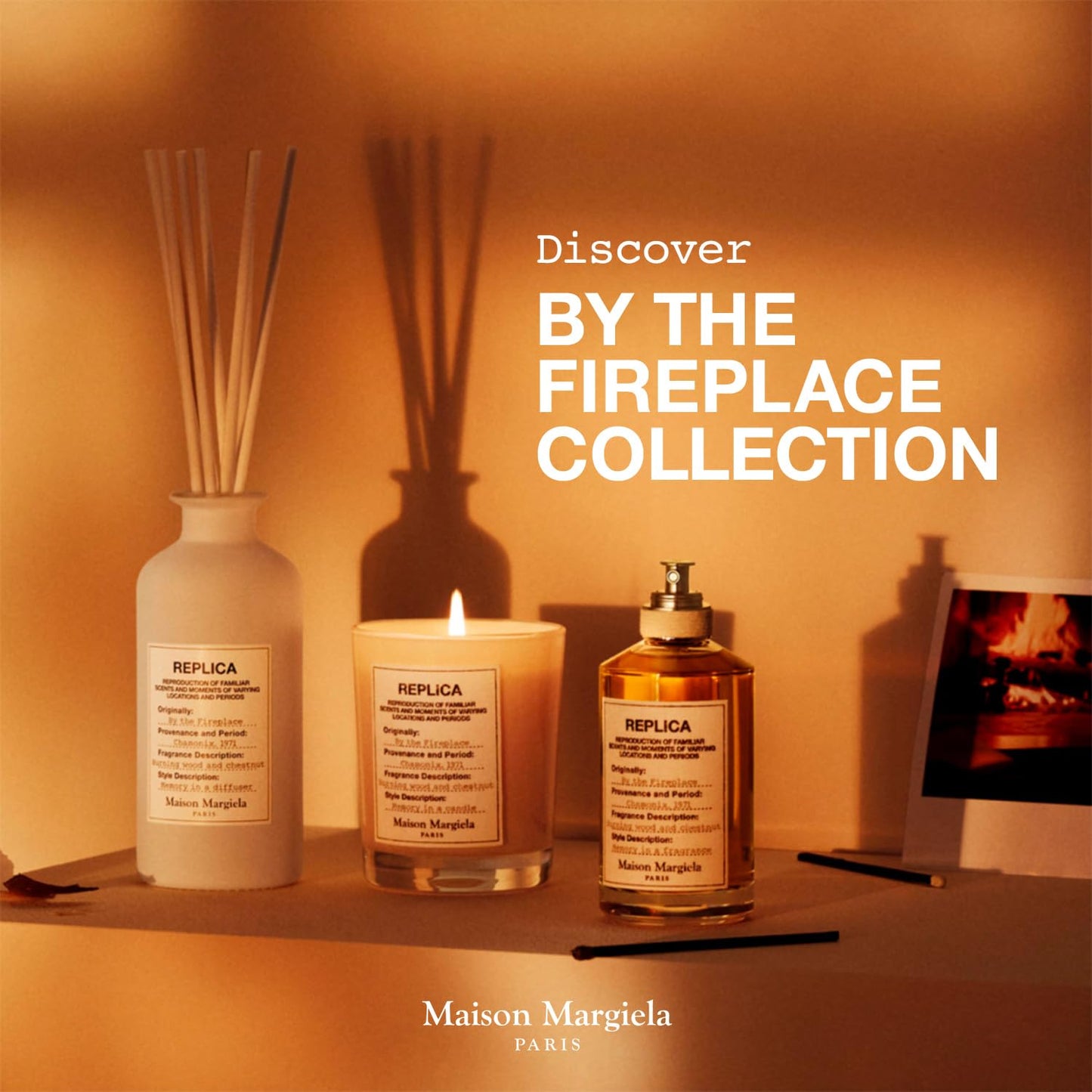 Maison Margiela - Replica - By the Fireplace Eau de Toilette - Warm & Spicy Fragrance - With Chestnut, Wood & Vanilla - 3.4 Fl Oz
